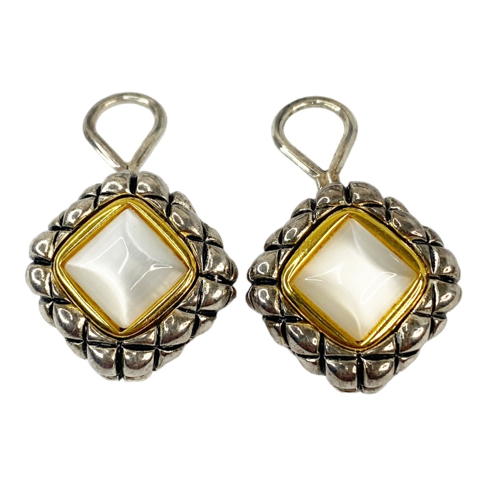 Premier Design Alabaster Silver Tone Mother of Pearl Clip On Earrings